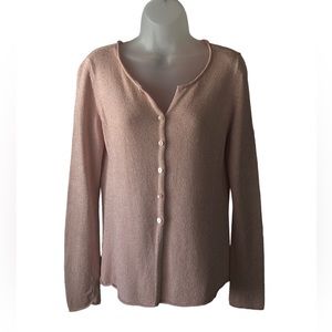 SWEATER - Women's Eileen Fisher Dusty pink Silk Blend Cardigan Sweater. Size M